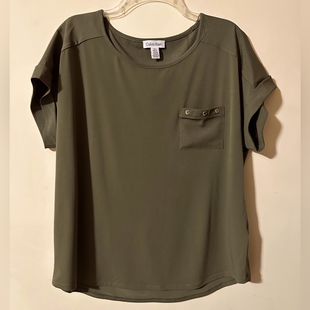 Calvin Klein Olive Green Women's Top XL